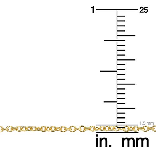 Image of KoolJewelry 14k Yellow Gold Filled 1mm 1.3mm 1.5mm 2.1mm Cable Chain Necklace