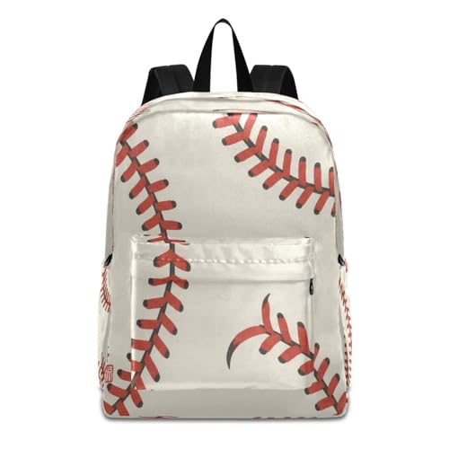 Mochila escolar para libros con costuras estilo béisbol y red para botellas