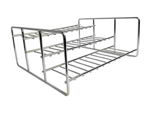 Image of JUGTE 3-Tier Step Standing Rack Stainless Steel Kitchen Cabinets Storage Racks Step for Kitchen Storage Countertop Display Shelf Organizer Condiment Shelf Rack (Small 28 x 24 x 12 cm)