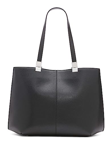 Image of Calvin Klein Women's Granite Geometric Tote Bag - Vegan Leather, Monogram, 3 Pockets
