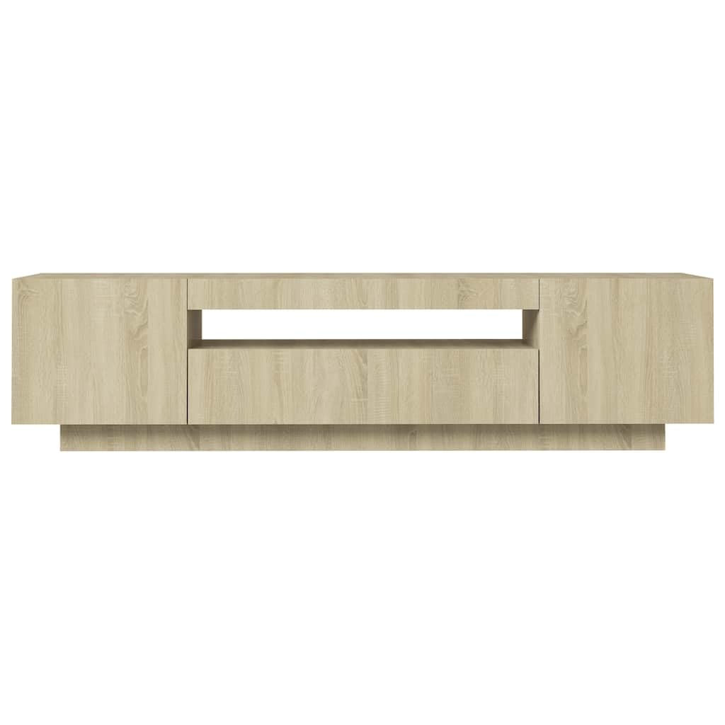 Meuble TV avec lumières LED Chêne sonoma 160x35x40 cm