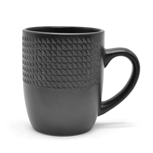 ECHTWERK 30-teiliges Vintage Kombiservice 'BlackStyle' Modern-Design, für 6 Personen, Geschirrset aus Steingut mit 6 x Speiseteller, 6 x Beilagenteller, 6 x Schüssel, 6 x Teetassen, 6 x Suppenteller