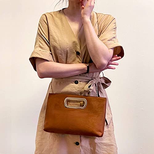 Image of Top Handle Faux Suede Clutch