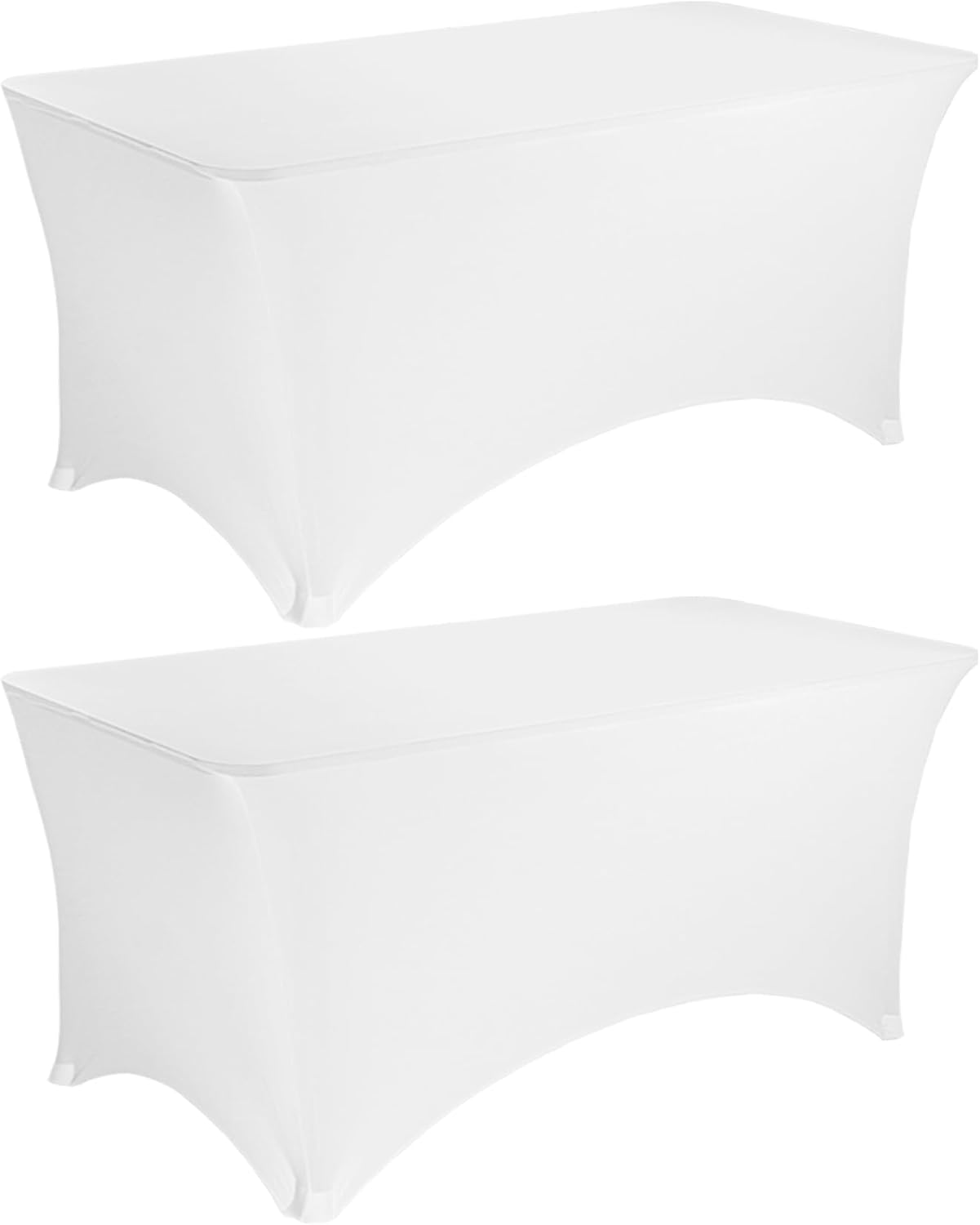 2 Pack 6FT Spandex Table Covers Washable Wrinkle Resistant Stretch Fitted Rectangle Tablecloth for Folding Table Wedding Party Birthday Banquet Bar Events?White? 72"L x 30"W White 2