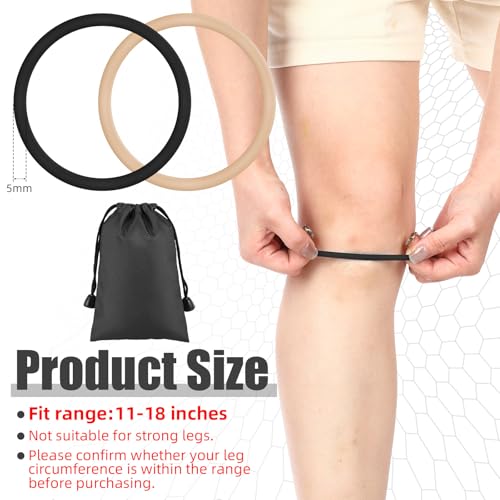 Image of Foilswirl Silicone Patella Knee Band for Basketball Patella Tendon Support Knee Pain Running Tendon Brace Support Strap(4,Black and Nude Color,M)