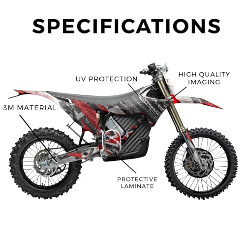 Image of Carbon Fiber Stark Varg MX 2023-2025 Graphics Kit Wrap - Grunge Star Red - Varg MX Skin - Premium 3M Vinyl Protective Wrap Decal Cover - Easy to Apply | Crafted in The USA by MightySkins