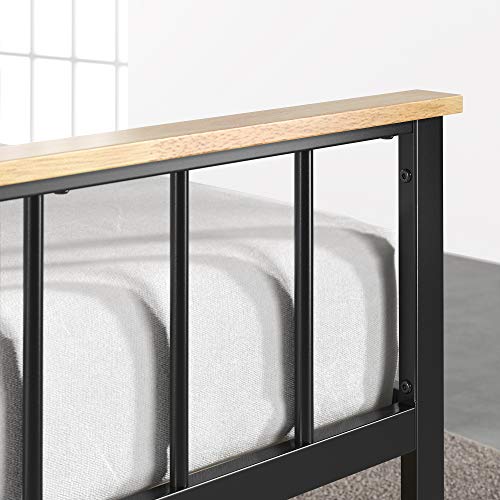 Image of Zinus Contemporary Metal and Wood Platform Bed with Wood Slat Support, King
