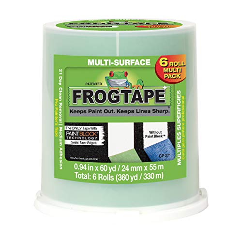FrogTape Multi-Surface Cinta de pintores: 0.94 in. x 60 yds. (Verde) / 6-paquete [6 rollos/paquete]