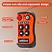 4 Channel Button Wireless Crane Remote Control Kit 12V 24V Radio Transmitter and Receiver for Electric Chain Hoist Lift Winch Overhead Crane Remote Controller