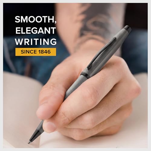 Image of Cross Century II Polished Slate Gray Engraved Diamond Pattern with Slate Gray PVD Appointments Refillable Ballpoint Pen - Medium Point, Black Ink, Presented in a Luxury Gift Box