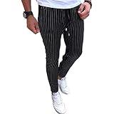 [Rodrry Meche　ロドリーミシェ] ストライプ ジョガーパンツ テーパード スウェット スリム メンズ ブラック 黒い スキニー パンツ ストレッチ ロング 黒の 九部丈 ウエストゴム 秋冬 オシャレ ズボン 春 夏 秋 冬 薄い 美脚 細身 薄手 男性 アンクルパンツ 男の子 男 No35 黒 M