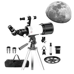 FXLCMUS Refractor Telescope for Adults and Kids 70mm Aperture 400mm Focal Astronomical Telescope High Powered Monocular Telescope for Observe Celestial,Wildlife and Landscapes