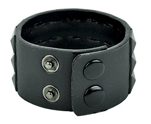 Black Pyramid Stud Wristband Gothic Jewelry Bracelet3