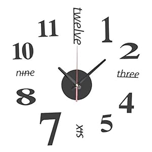 DIY Mini Modern Art Mirror Wall Clock 3D Aufkleber Design Home Office Zimmer Dekor-Schwarz