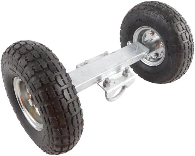 Plum Fittings Chain Link 12" Wide Pneumatic Double Wheel Sliding Gate Roller w/ 10" Wheels (Galvanized Steel)