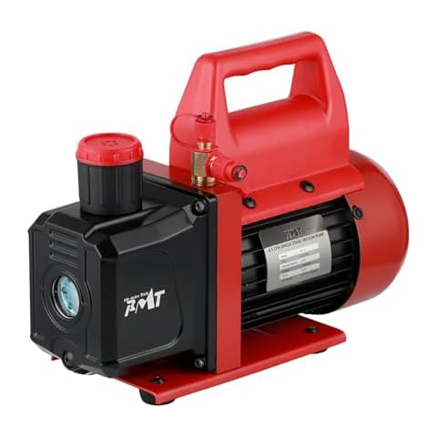 PB Motor Tech 4.5CFM 1/3HP Single-stage Vacuum Pump, 110V/60Hz Rotary Vane Vacuum Pump for HVAC Systems, Autmotive and Household Air Conditioning Maintenance, No Oil Included Cover
