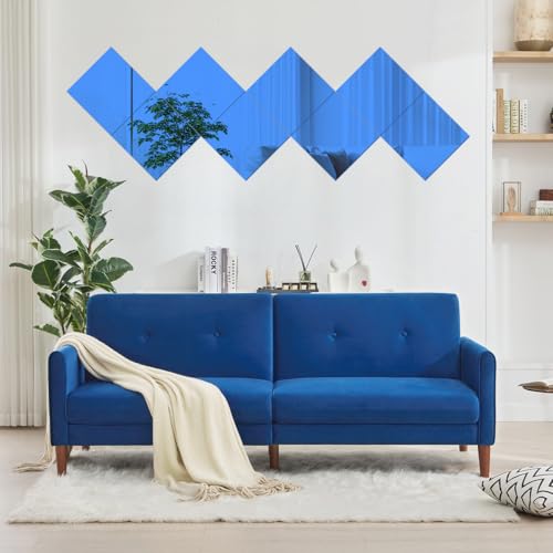 Image of 2 Pcs 12 x16 Inch Blue Acrylic Mirror Sheet, 1 /8 Inch Thick Opaque Glossy Mirror, Plexiglass Mirror Sheets with Protective Film, Rigid Mirror Sheets for Sawing, DIY, Laser Cutting and Engraving