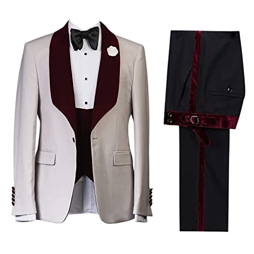 Costume 3 pièces marié en velours pour célébrer votre union