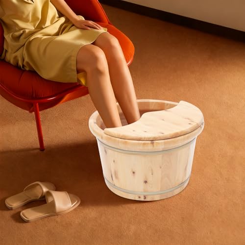 Cubeta de Madera para Baño de Pies con Tapa y Masajeador miniatura 6
