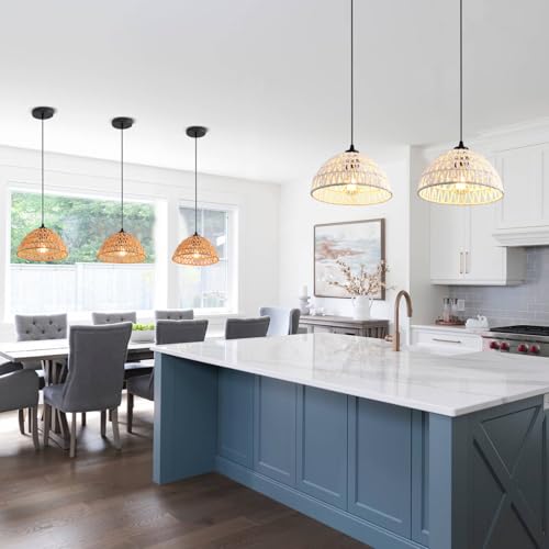 50% de descuento en lámparas colgantes de ratán blanco, 3 unidades - Image 6