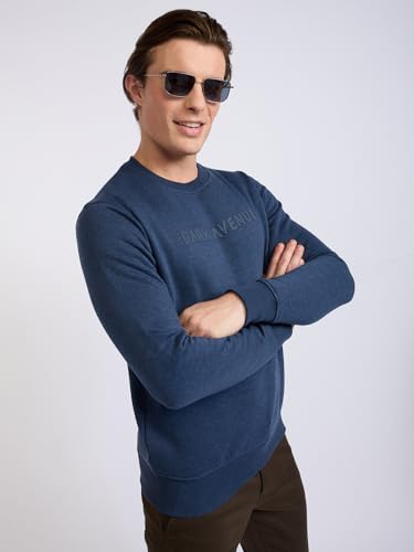 Image of Park Avenue Men Full Sleeve Slim Fit Solid Pattern Cotton Polyester Blend Regular Neck Regular Neck Casual Sweatshirt