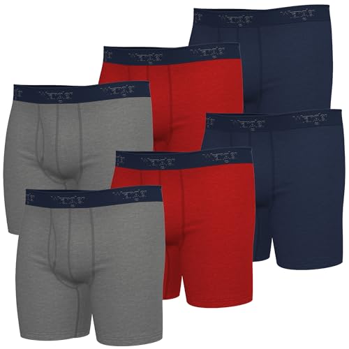 Wrangler Soft Comfort Stretch Cotton Men Underwear - Pack of 6 Mens Boxer Briefs