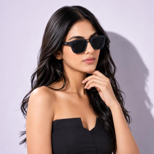 Image of Stood Techy Serie Sunglasses |Rounded Square | UV Protected | Matte | Double Metal Bridge | Medium | Men & Women | SG-STD0021