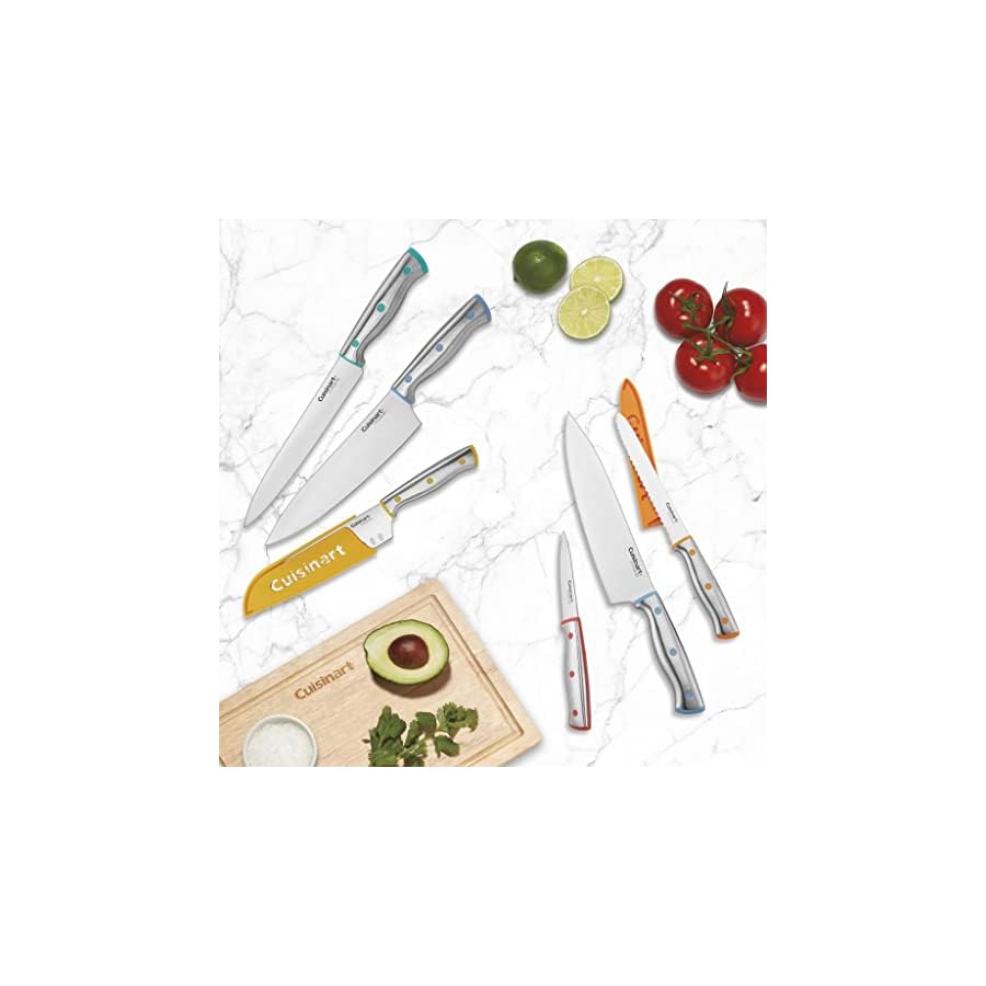 Cuisinart-C77CR-10P-10pc-Stainless-Steel-ColorCore-Color-Rivet-Set-with-Blade-Guards Cuisinart C77CR-10P 10pc Stainless Steel ColorCore™ Color Rivet Set with Blade Guards