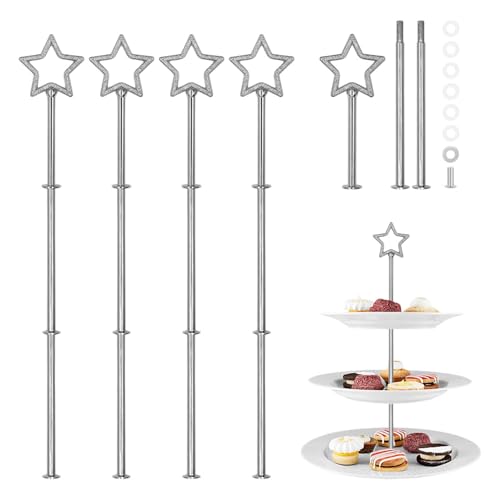 4 pezzi Supporto per TortaAlzata, 3 strati, Supporto per Vassoi torte, Supporto per vassoi tortealzata, Alzate per torte a 3 livelli, 3 Piani supporto per torta alzata, adatti pertorte e ciambelle.
