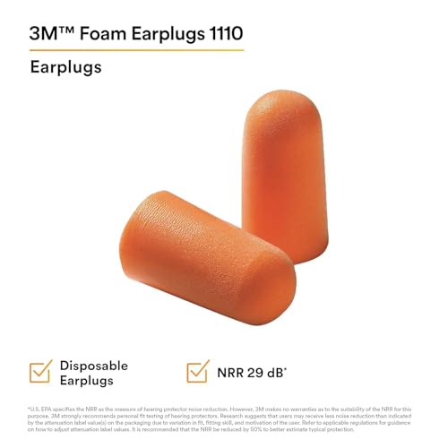 Image of 3M 1100 Ear Plugs Uncorded | Extra Soft Foam, Noise Reduction 29 dB | Reusable Soundproof Earbuds for Sleeping, Study, Travel, Meditation & Work | Comfortable Fit (Pack of 30)