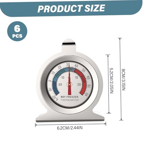 Termómetro de refrigerador DIFLE con dial analógico de acero inoxidable 4