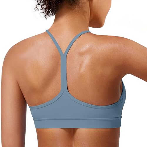 Image of MIRITY Padded Y-Back Sports Bra for Women - Racerback Low ImpactYoga Workout Top with Spaghetti Strap Pack of 3