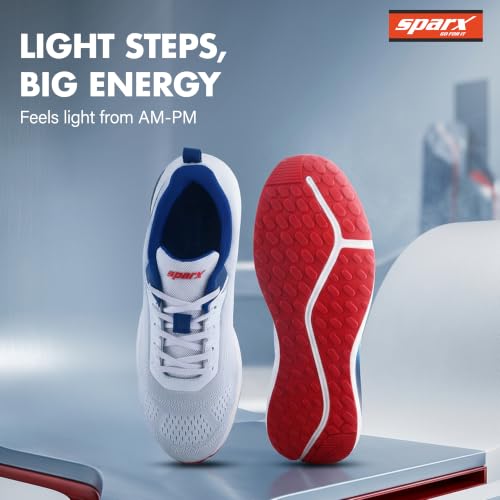 Image of SPARX Sports Running Shoes for Men - Lightweight Breathable Lace-Up Athletic Shoes with Cushioned Comfort, Shock Absorption, Durable Grip, Flexible Sole & Everyday Walking Performance