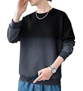 [foxseon] パーカー メンズ トレーナー 秋服 長袖 Tシャツ グラデーショントップス プルオーバー 人気 無地 大きいサイズ シンプル オシャレ ゆったり かっこいい 快適 春秋冬