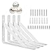 4pcs Escuadra para Estanterías de Pared,Soporte para Estante de Metal Blanco,Escuadras para Baldas de Madera con Tornillos y Tacos,Escuadra de Metal para Cocina/Dormitorio/Balcón