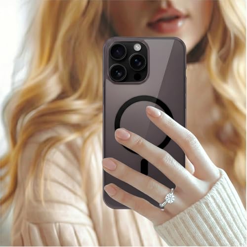 Image of Crystal Translucent Magnet Case for iPhone 14 Pro Max, Premium Polycarbonate, Ultra Strong Magnets, 360 Drop Protection, Raised Camera Protection, MagSafe Compatible