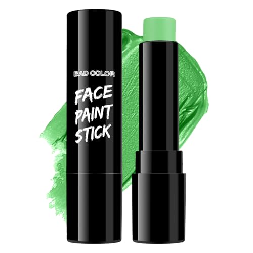 BADCOLOR Light Green Eye Black, Lime Green Face Body Paint for Sports St. Patrick's Day Camouflage...