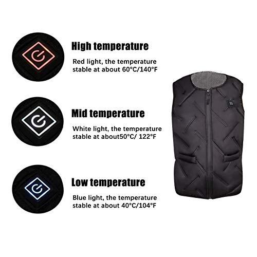 Electric Warm Heated Vest USB Charging Lightweight Heating Jacket Washable Warmer Waistcoat Winter Heated Apparel (XL) - Thumbnail 6