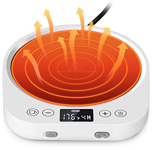 Image of PUSEE Auto On /Off Gravity-Induction Coffee Mug Warmer, 9 Temp Settings, 1-9 Timer Candle Melter, Portable for Home & Office