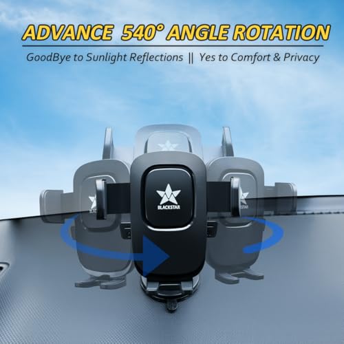 Image of Blackstar B1-MAX Mobile Phone Holder for Car Dashboard /Windshield with Multi Angle Rotation and Adjustment (Supports All Mobiles)