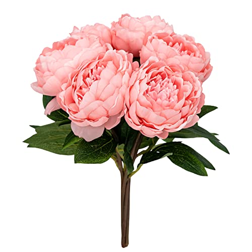 Artificial/Fake/Faux Flowers – Peony Pink 6PCS for Wedding, Home, Party, Restaurant (850916)