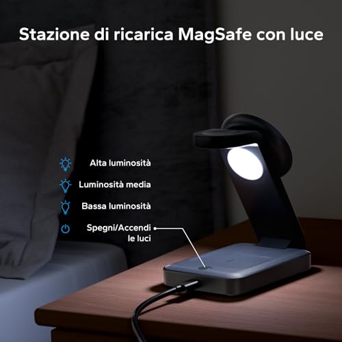 Eazpower Stazione di Ricarica Apple, Pieghevole Caricatore Wireless iphone 3 In 1 per iPhone16/15/14/13/12/11/Pro/Max/Plus/XS/XR/X,Apple Watch 10/9/8/7/6/SE/5/4/3 e AirPods 4/3/2/Pro - 3