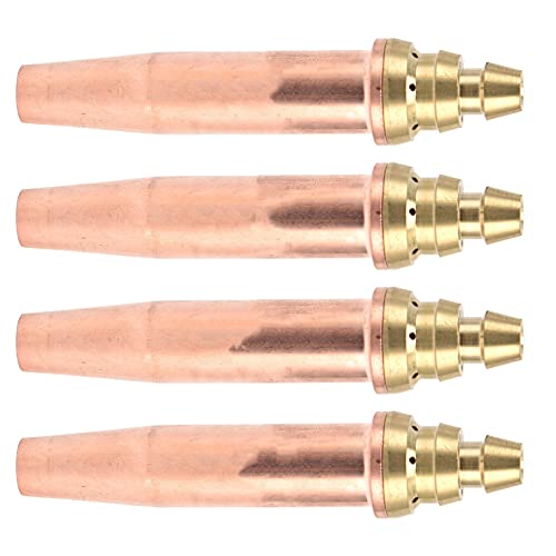 Cutting Torch Tips, Fast Cutting Nozzle for Oxygen Gas, High Temp Resistant Copper, Plum Shaped, Split Type Isobaric, ?0.9 ?1.2 ?1.5, Suitable for Steel Parts Cutting (1#)