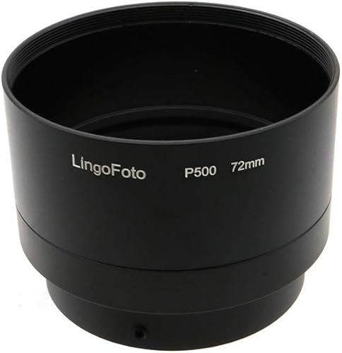 Miniatura 2 de Tubo adaptador de metal de 2.835 in para Nikon Coolpix P500, tubo adaptador de filtro negro