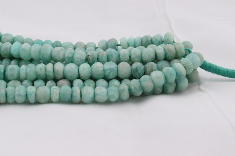 Perles amazonite naturelle 7mm fabrication bijoux collier bracelet DIY