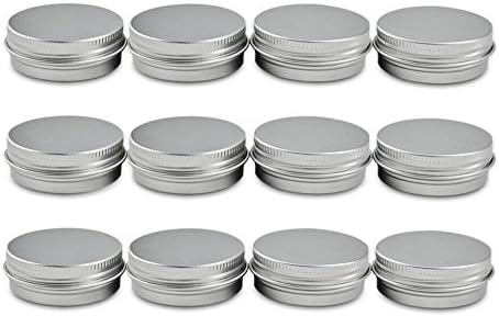 Aluminum Tin Jars with Lids, 60ml (2.0 oz) - Pack of 12