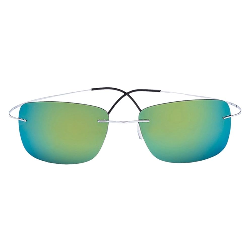 Gafas de sol polarizadas cuadradas sin montura para hombre, ideales para conducir. Gafas de sol ultraligeras de titanio puro.