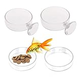 Counius 4 Stücke Aquarium Fisch Garnelen Feeder Aquaristik Rund Glas Futterschale, Essenstablett Sich Herbewegende Schüssel Pet Tools ür Aquarium,Haus,Küche-Es gibt 2 Stile