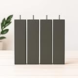 Coreme Pieds carré Gris Anthracite - 4 Pieds pour Sommier Non métalique à Visser – Compatibles Sommier Tapissier, Robustes, Gain de Place et Entretien Facile