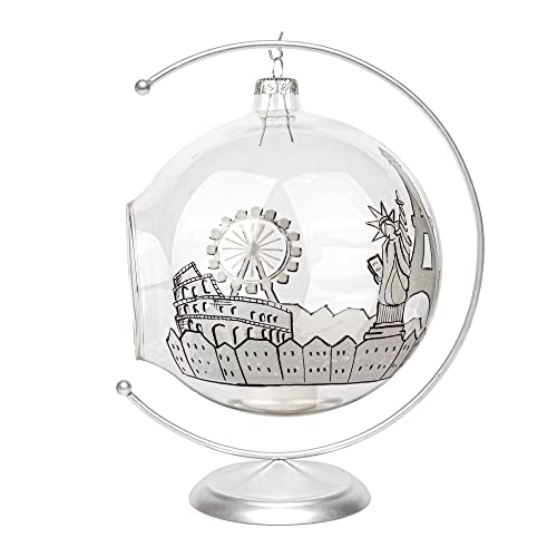 KIAPPO Lámpara colgante de vidrio soplado con efecto de vidriera resistente al calor Forma redonda 14x14x14 cm Capitales Cover